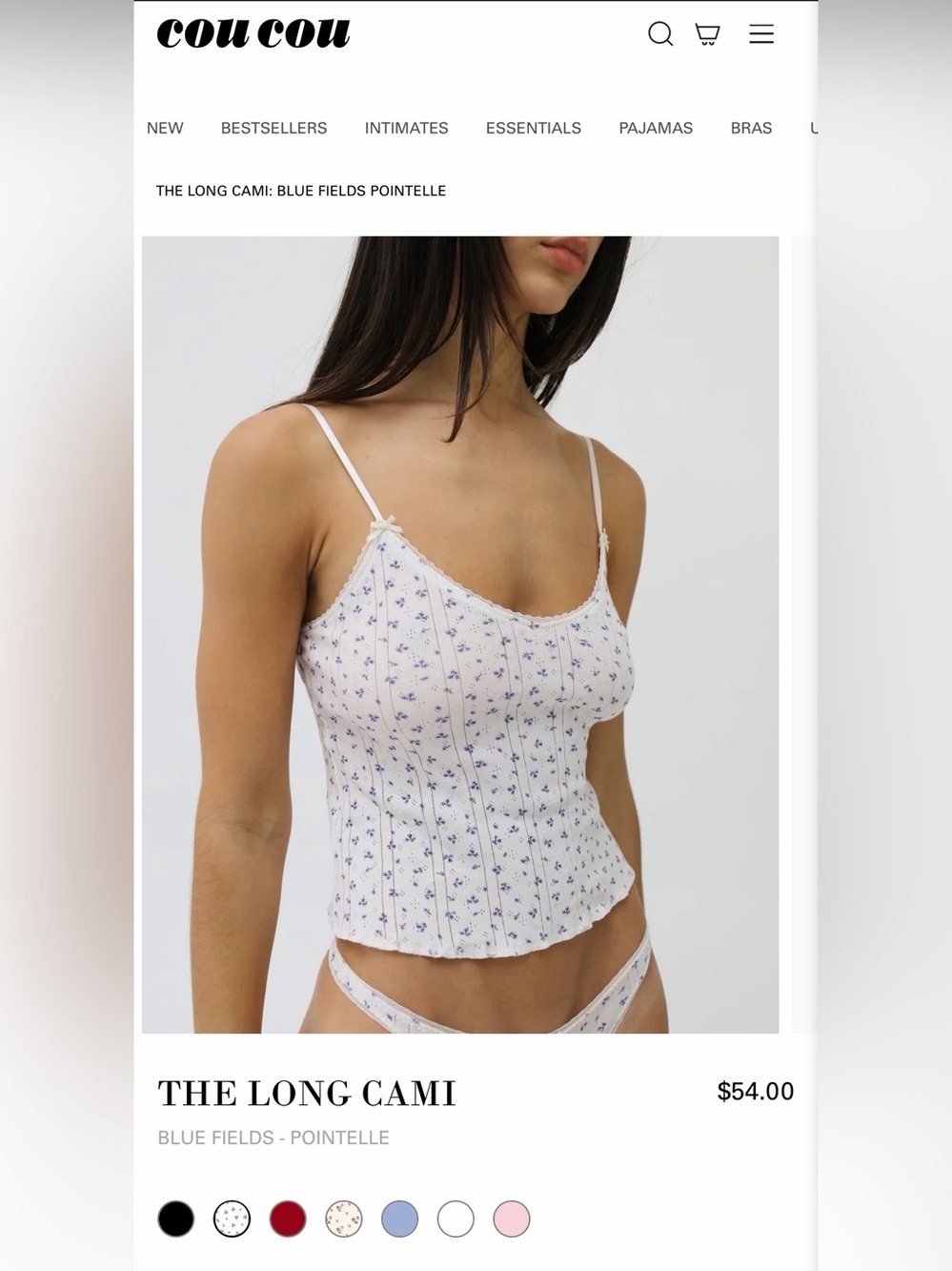 Cou Cou The Long Cami and shorts set 100% cotton